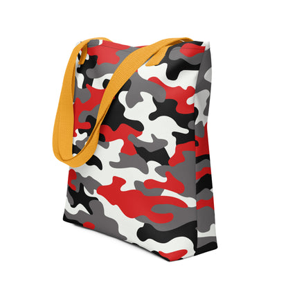 Camo Tote Bag | Red, Black & White Camouflage