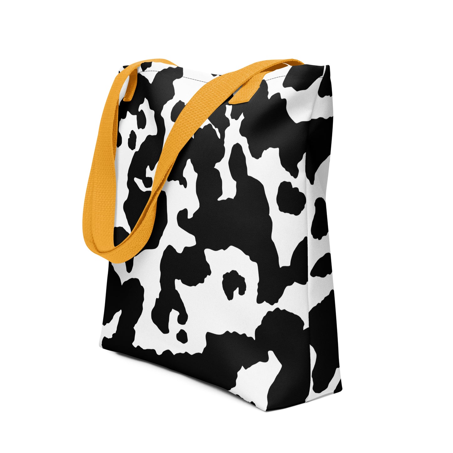 Camo Tote Bag | Black & White Cow Camouflage