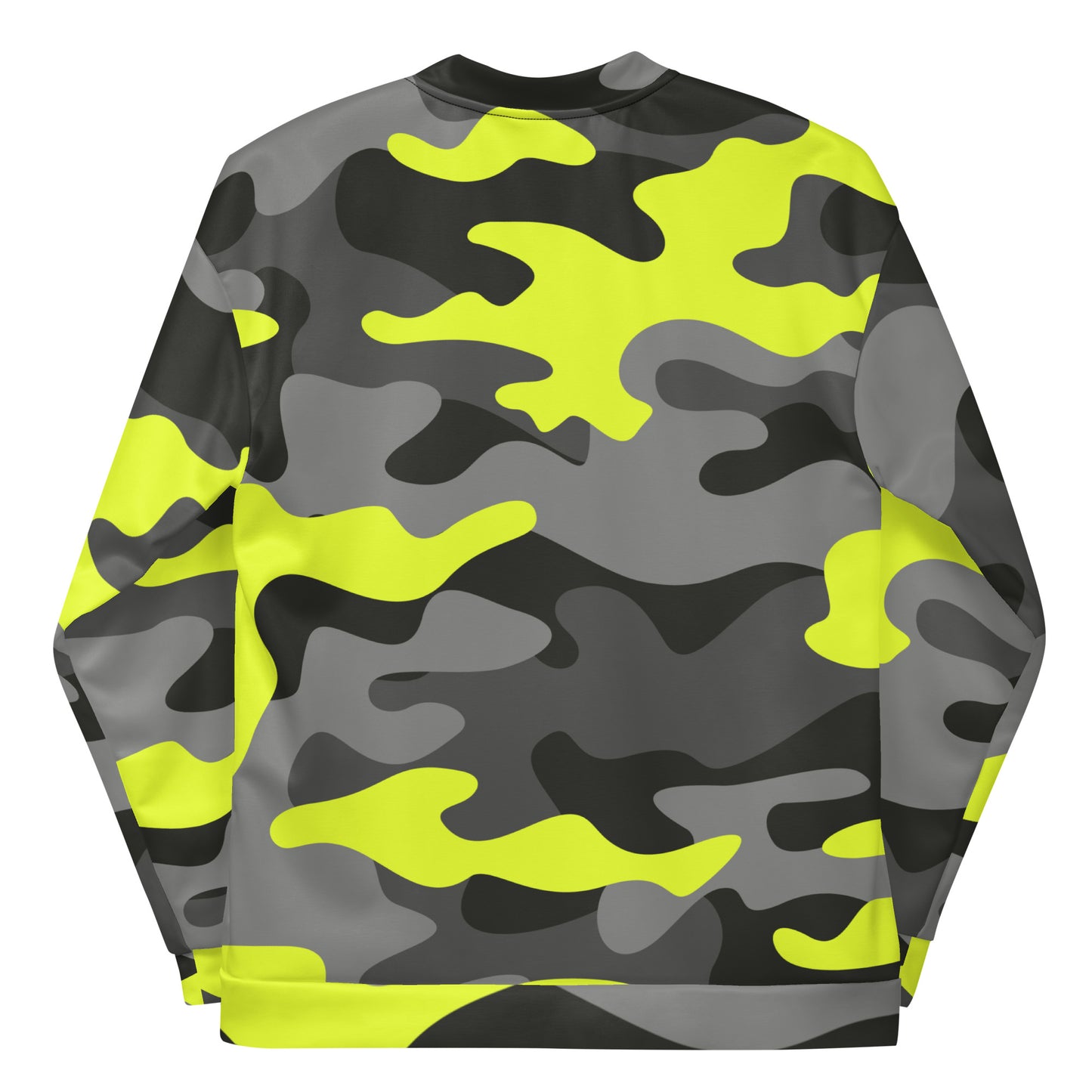 Camo Bomber Jacket | Unisex | Black, Gray & Yellow