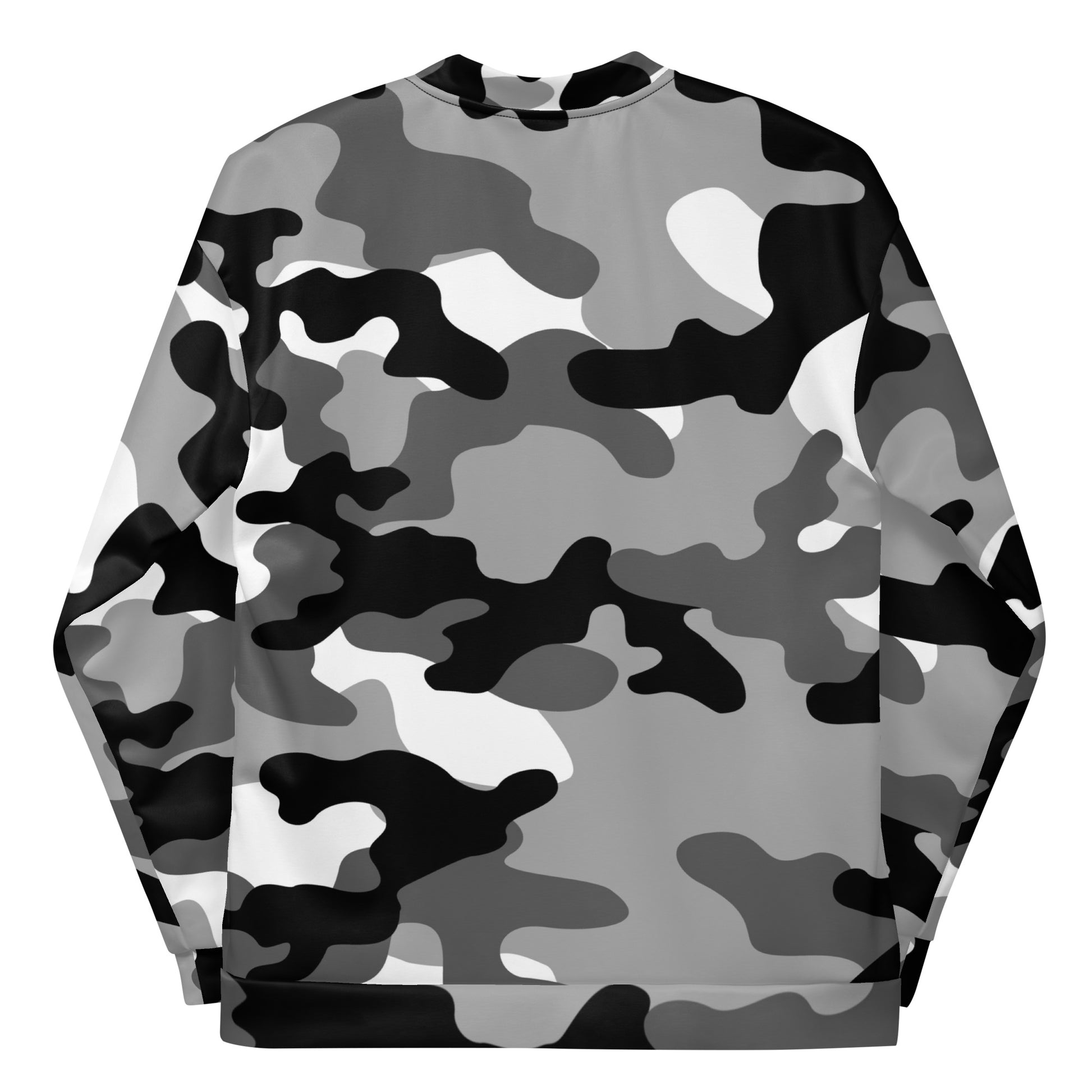 Camo Bomber Jacket | Unisex | Black, White & Gray