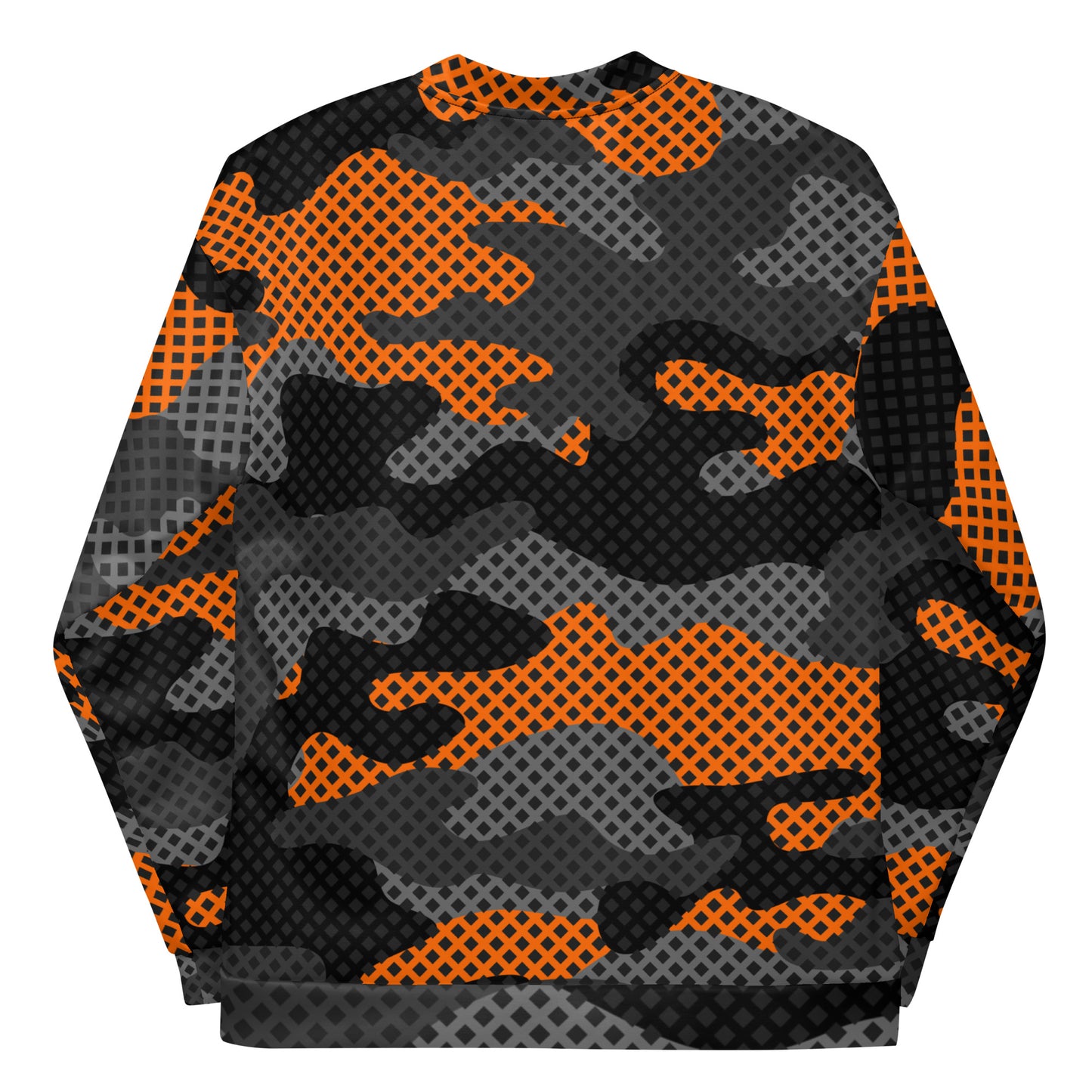 Camo Bomber Jacket | Unisex | Black & Orange Pixel