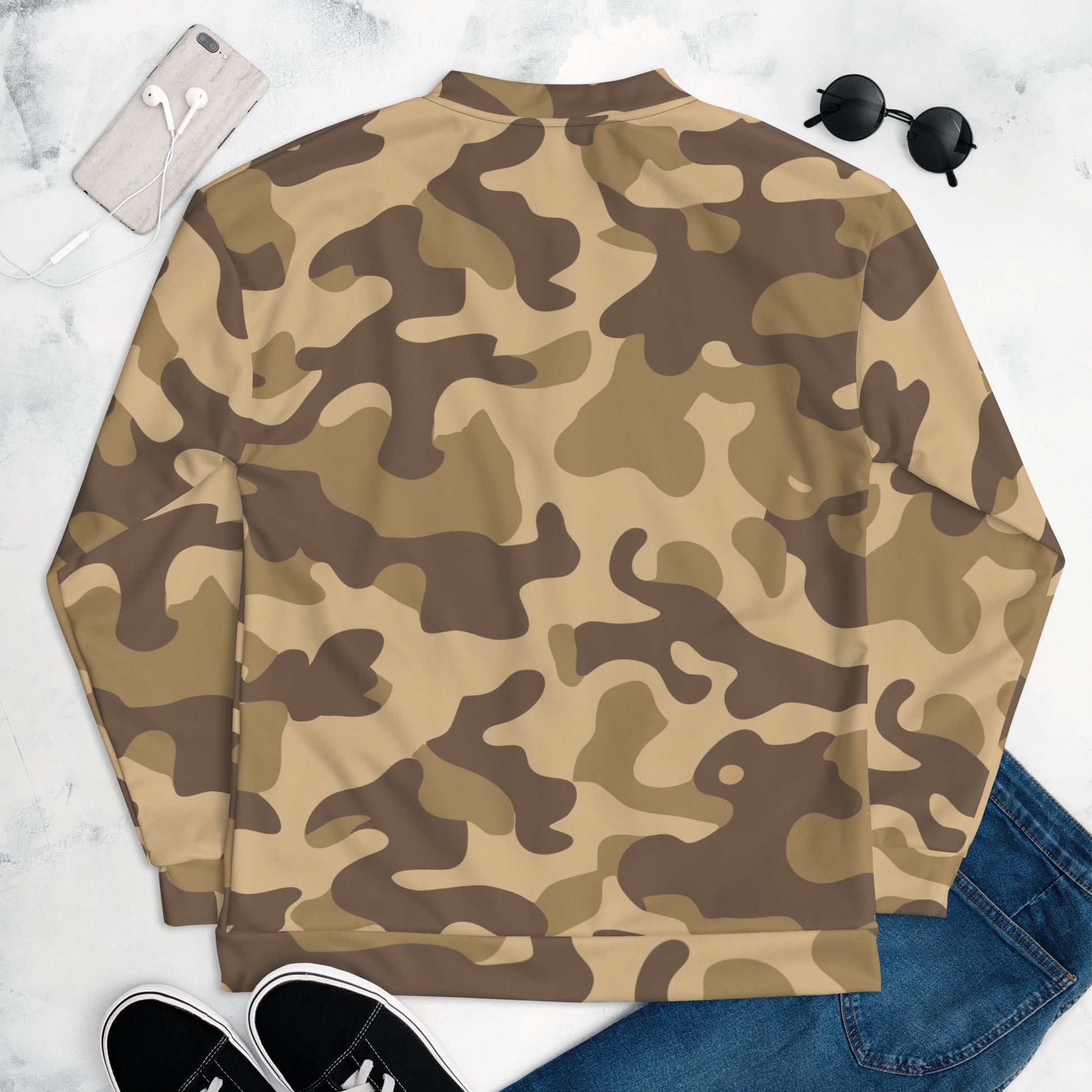 Camo Bomber Jacket | Unisex | Khaki Camouflage