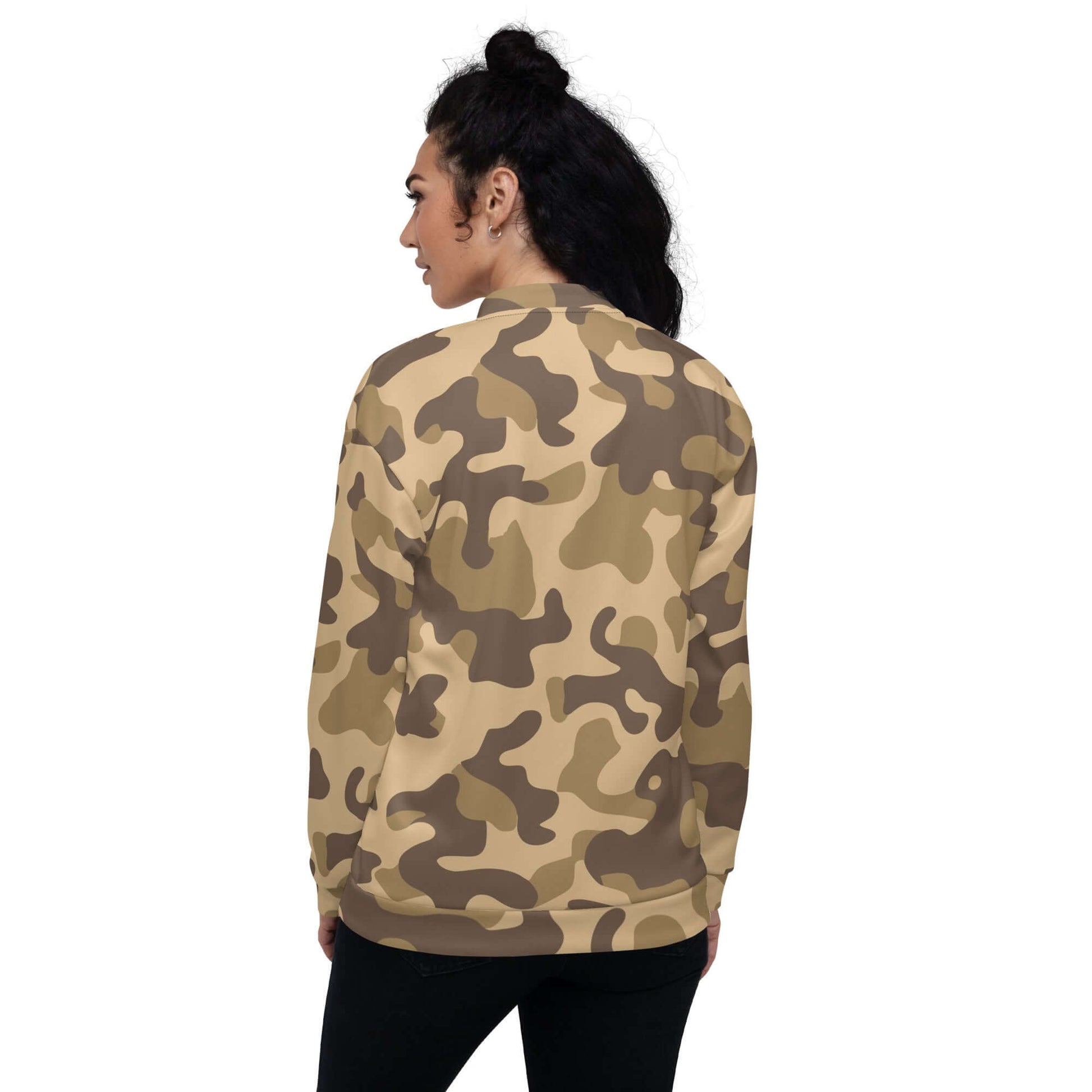 Camo Bomber Jacket | Unisex | Khaki Camouflage