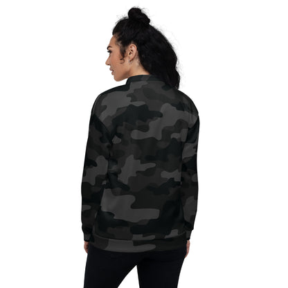 Camo Bomber Jacket | Unisex | Black Camouflage