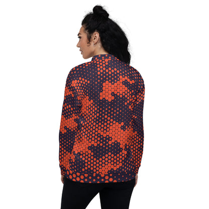 Camo Bomber Jacket | Unisex | Orange & Blue Digital