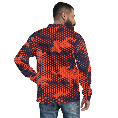 Camo Bomber Jacket | Unisex | Orange & Blue Digital