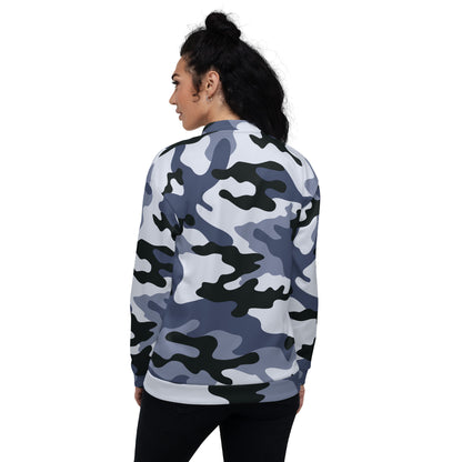 Camo Bomber Jacket | Unisex | Light Blue Camouflage