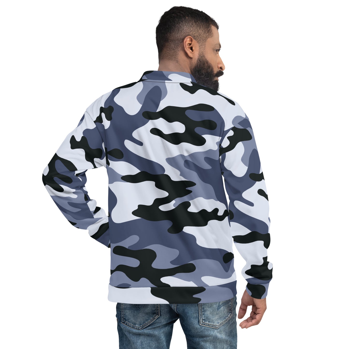 Camo Bomber Jacket | Unisex | Light Blue Camouflage