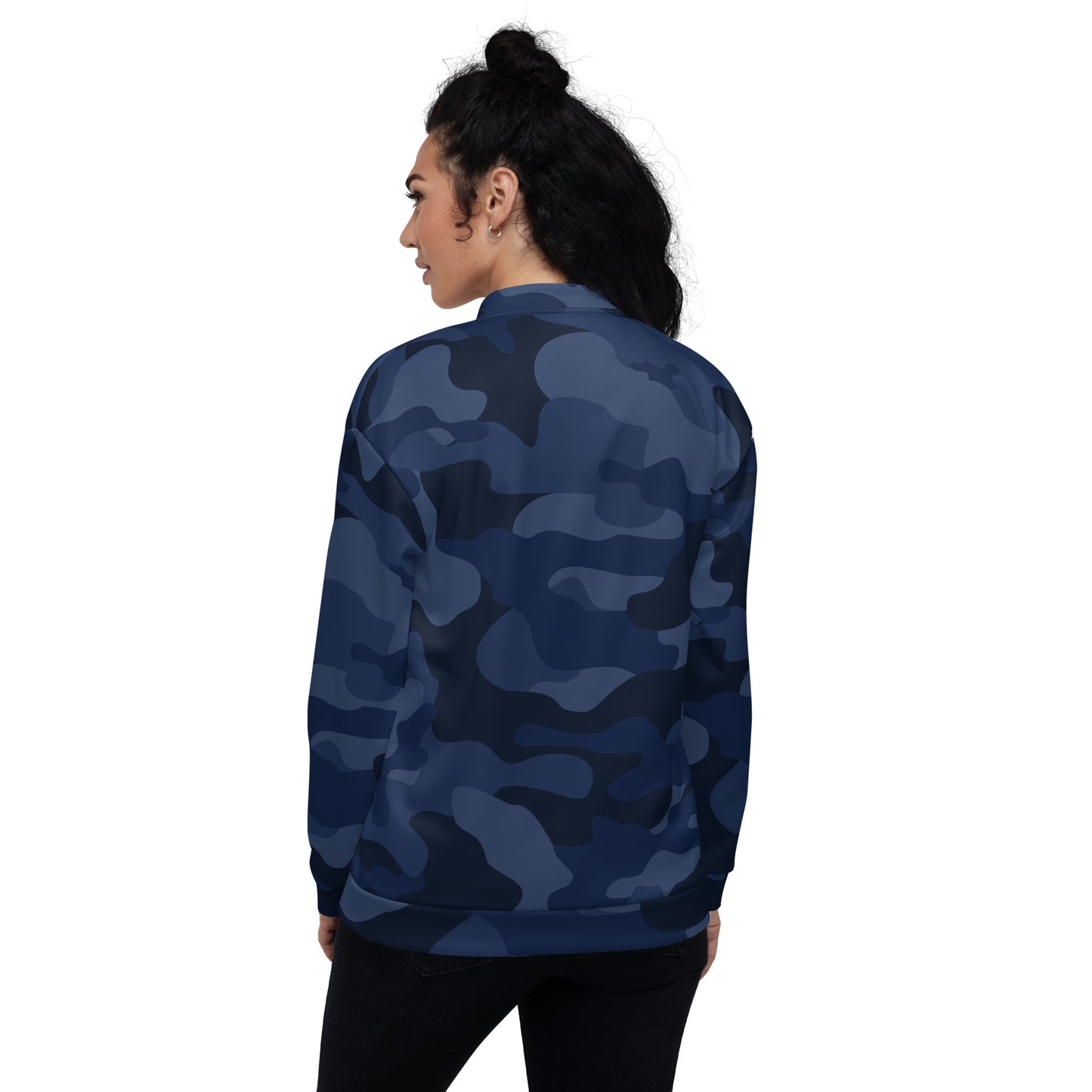 Camo Bomber Jacket | Unisex | Deep Blue Camouflage