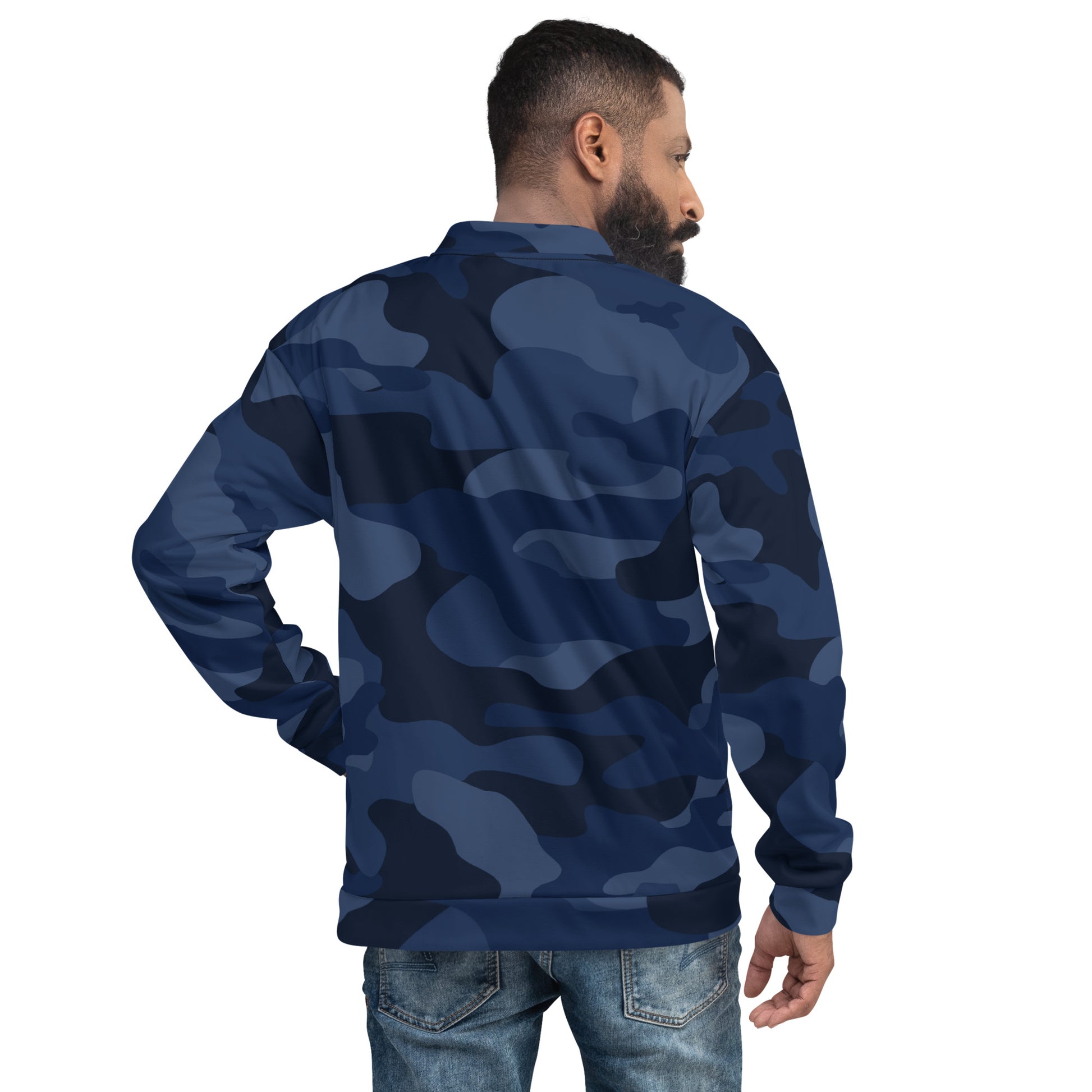 Camo Bomber Jacket | Unisex | Deep Blue Camouflage