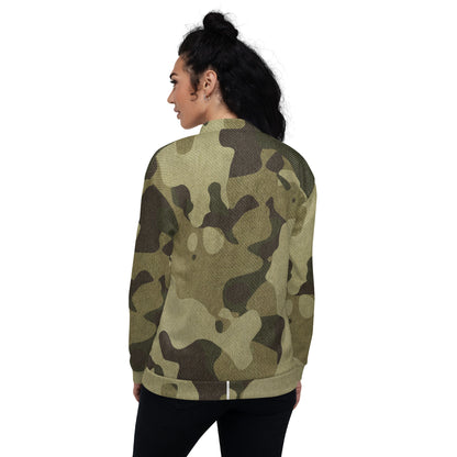 Camo Bomber Jacket | Unisex | Green Fabric Camouflage