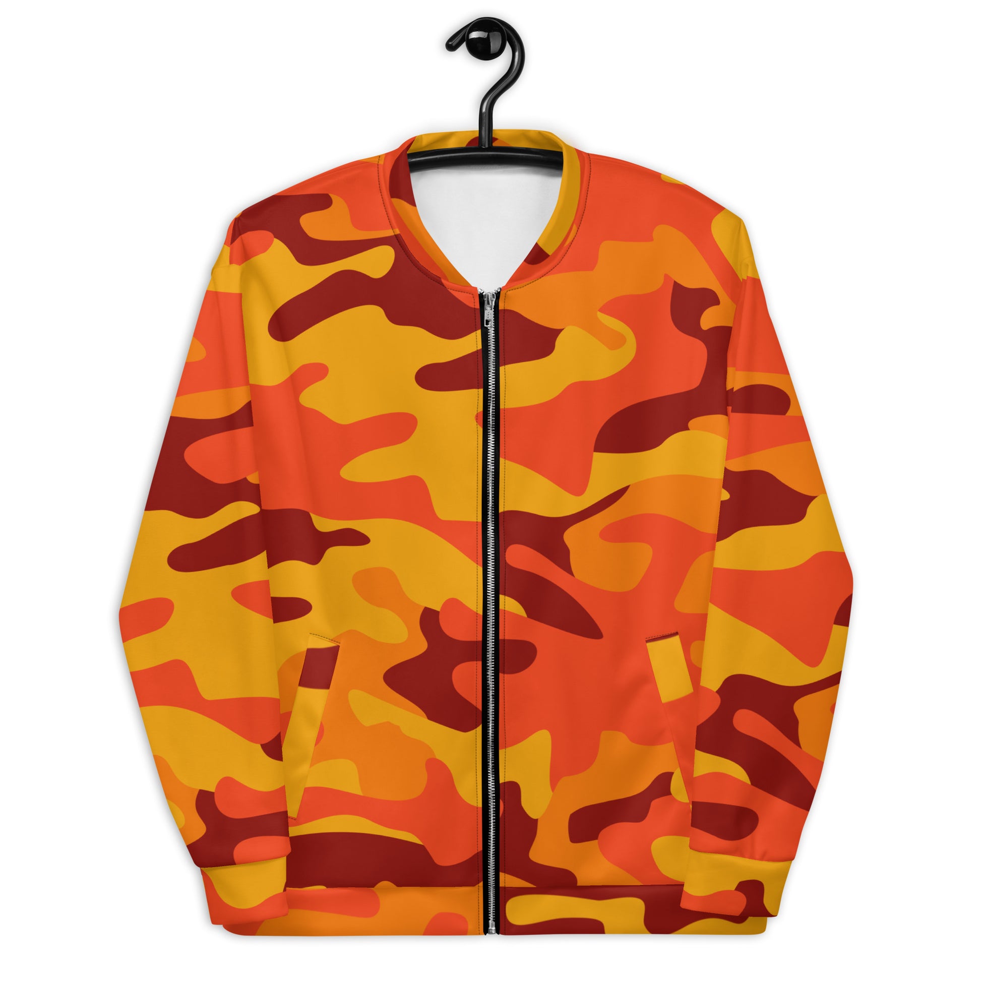 Camo Bomber Jacket | Unisex | Orange & Red