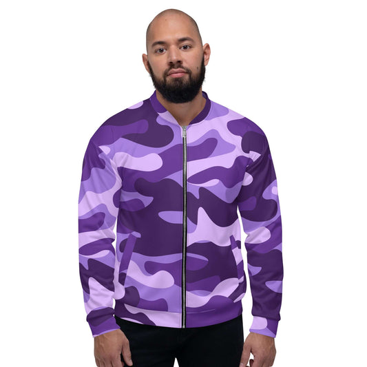 Camo Bomber Jacket | Unisex | Purple, Blue & Mauve