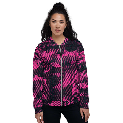 Camo Bomber Jacket | Unisex | Pink Digital Dotted