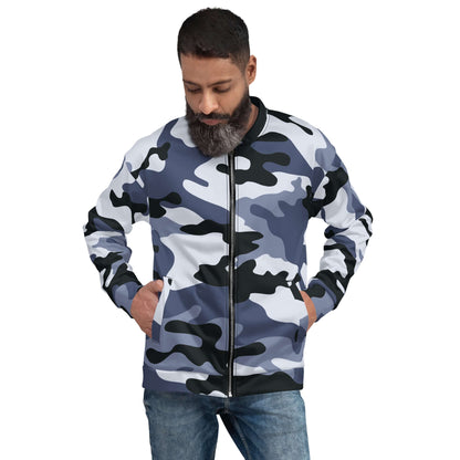 Camo Bomber Jacket | Unisex | Light Blue Camouflage