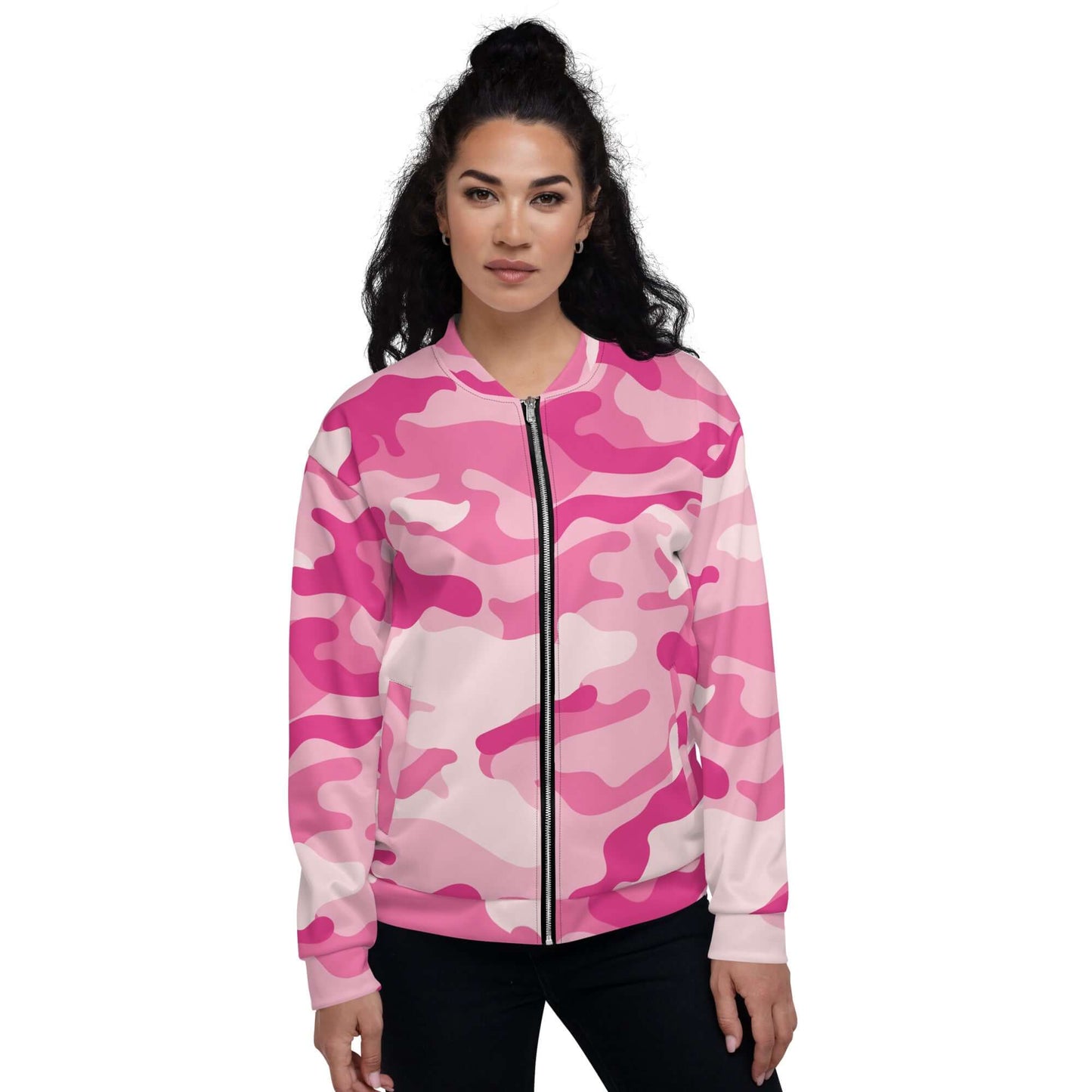 Camo Bomber Jacket | Unisex | Lavender Pink Camouflage