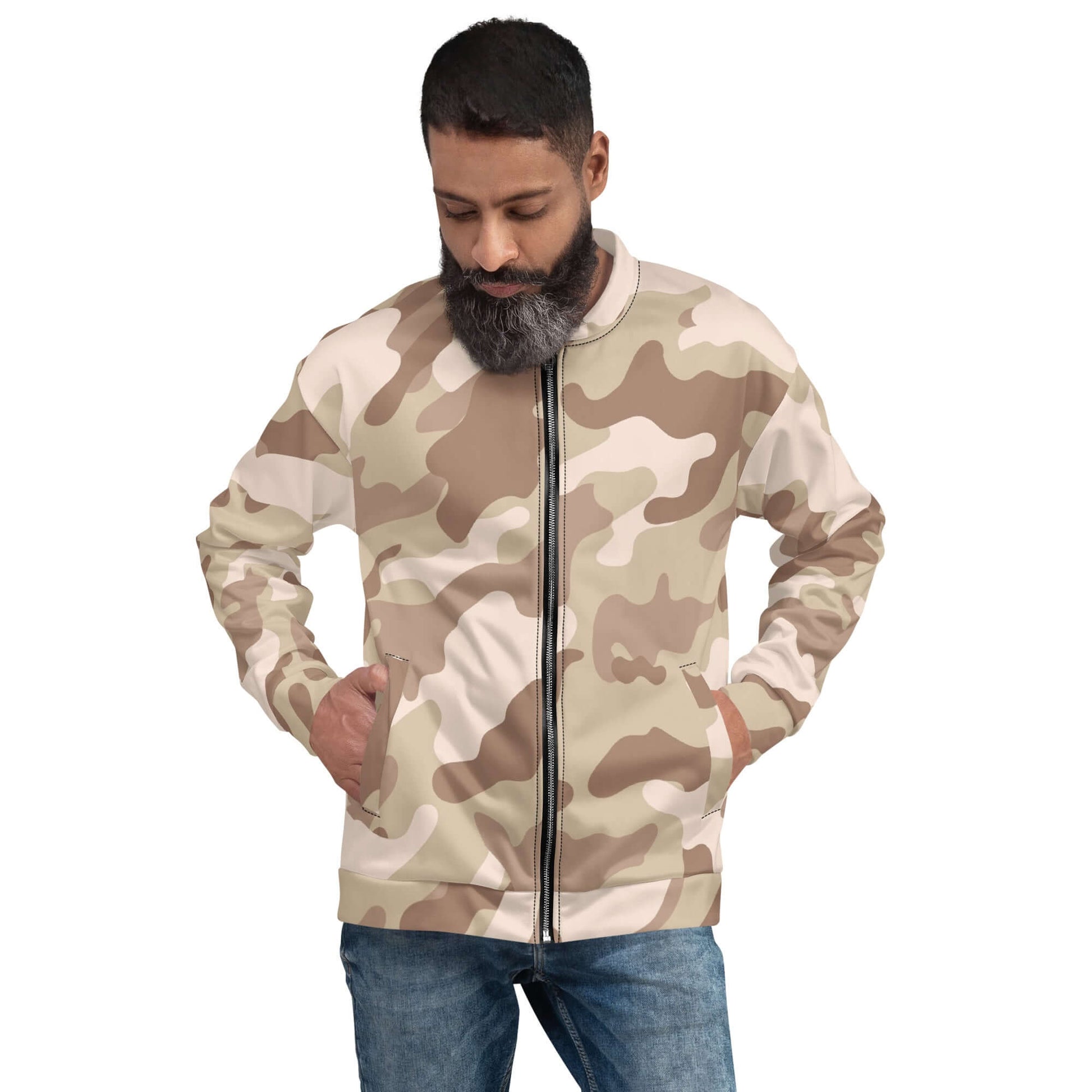 Camo Bomber Jacket | Unisex | Desert Brown Camouflage