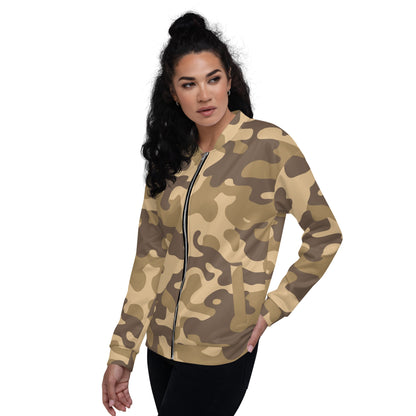 Camo Bomber Jacket | Unisex | Khaki Camouflage