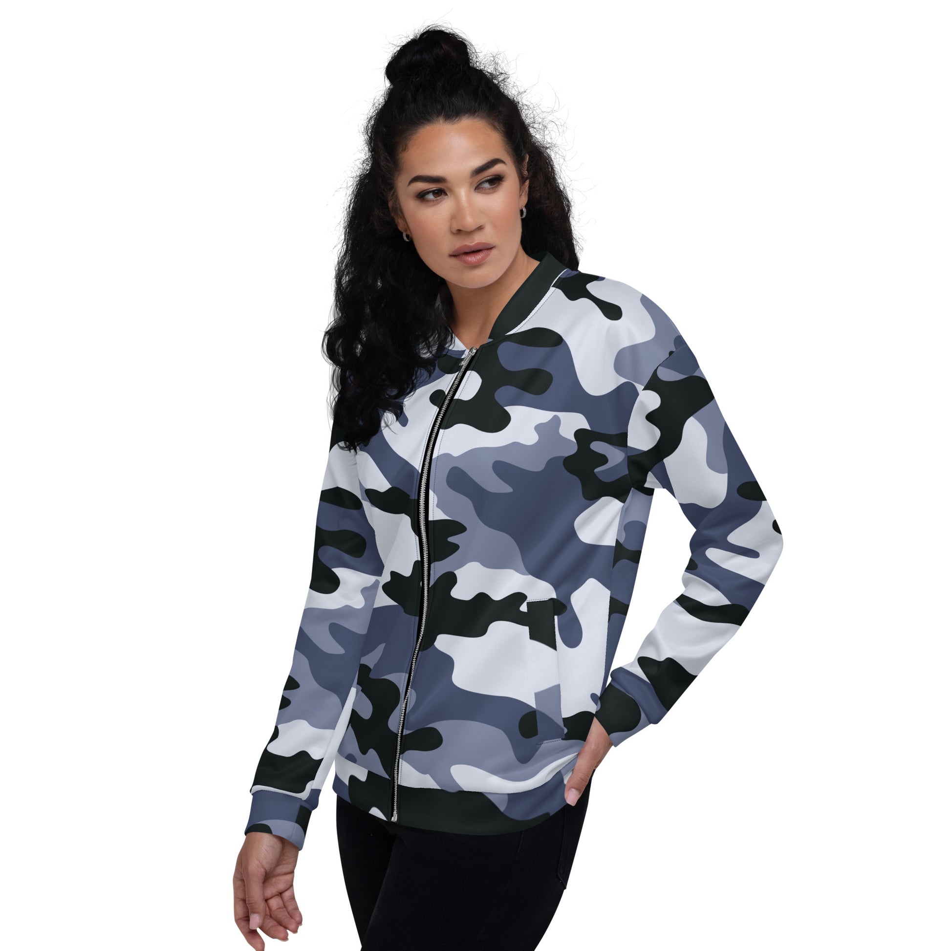 Camo Bomber Jacket | Unisex | Light Blue Camouflage