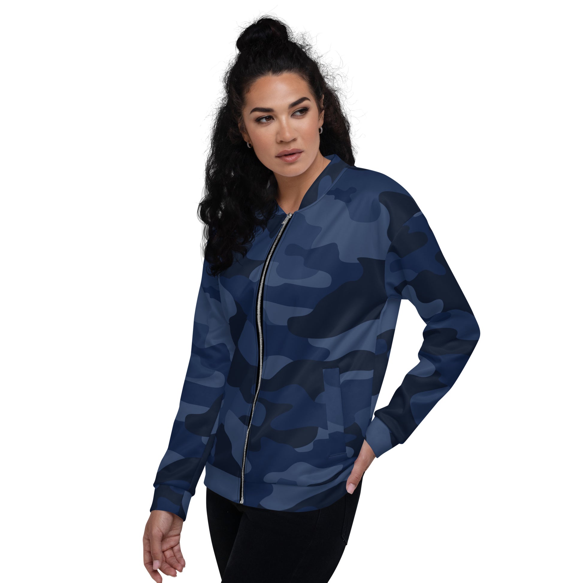 Camo Bomber Jacket | Unisex | Deep Blue Camouflage