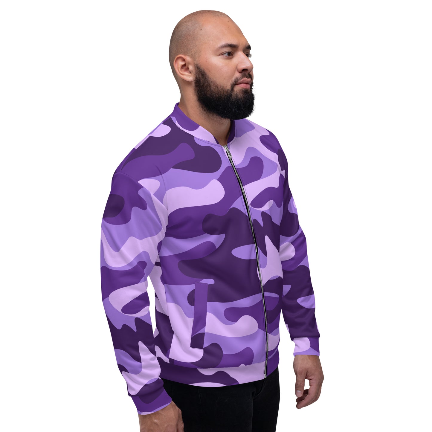 Camo Bomber Jacket | Unisex | Purple, Blue & Mauve