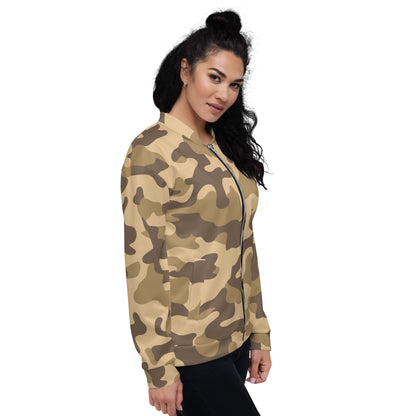 Camo Bomber Jacket | Unisex | Khaki Camouflage