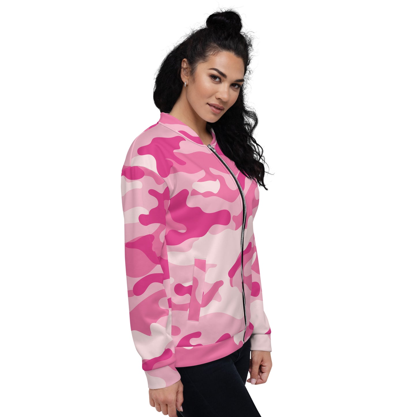 Camo Bomber Jacket | Unisex | Lavender Pink Camouflage