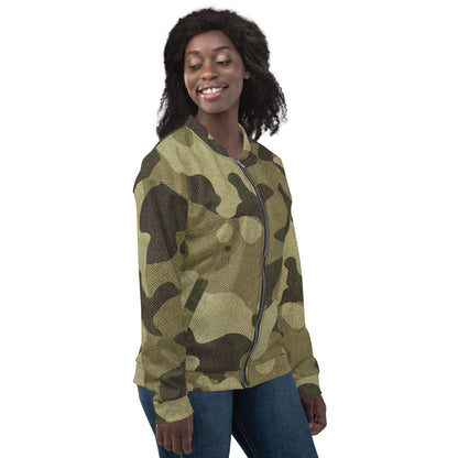 Camo Bomber Jacket | Unisex | Green Fabric Camouflage