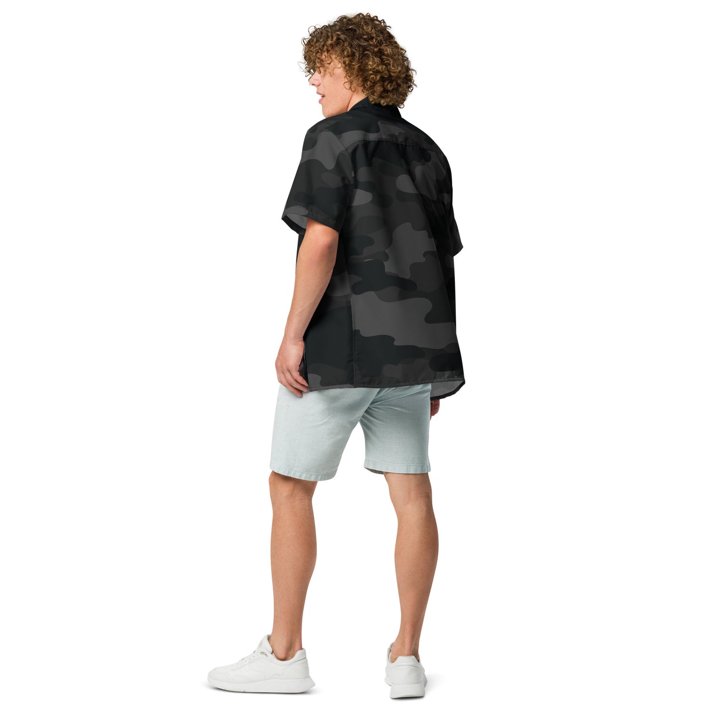 Camo Button Up Shirt | Black Camouflage