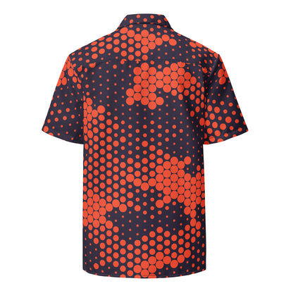 Camo Button Up Shirt | Orange & Blue Digital Camouflage