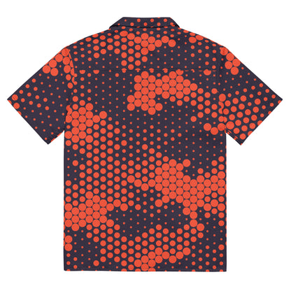 Camo Button Up Shirt | Orange & Blue Digital Camouflage