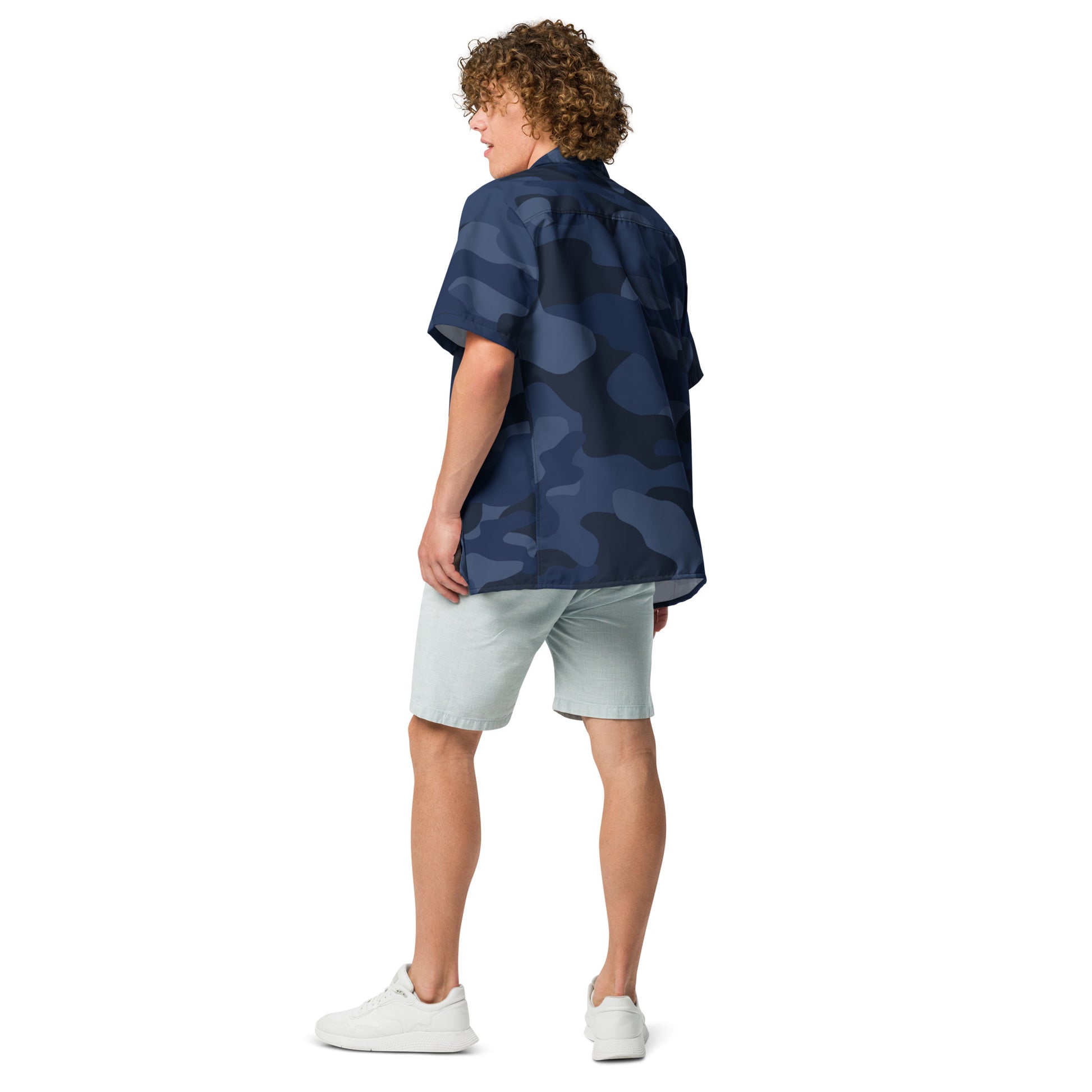 Camo Button Up Shirt | Deep Blue Camouflage