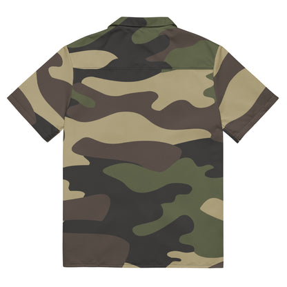 Camo Button Up Shirt | Classic Green Camouflage