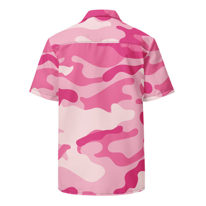 Camo Button Up Shirt | Lavender Pink Camouflage