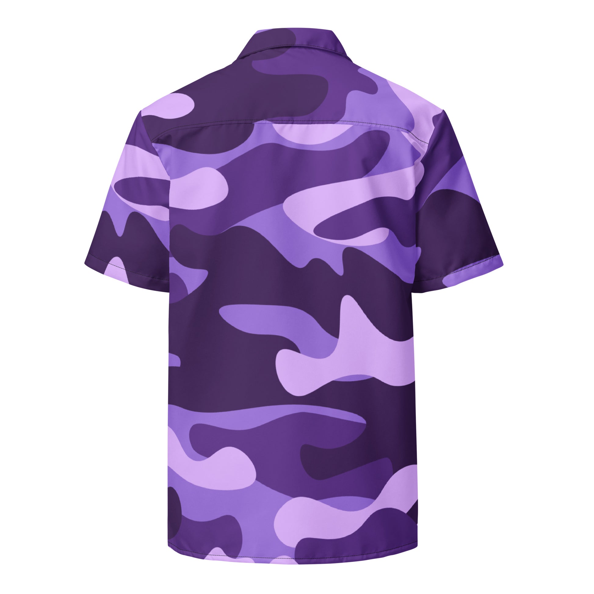 Camo Button Up Shirt | Purple, Blue & Mauve Camouflage