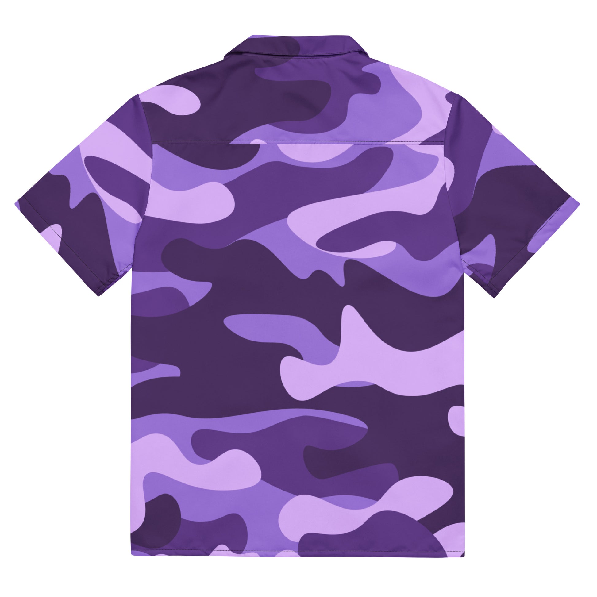 Camo Button Up Shirt | Purple, Blue & Mauve Camouflage