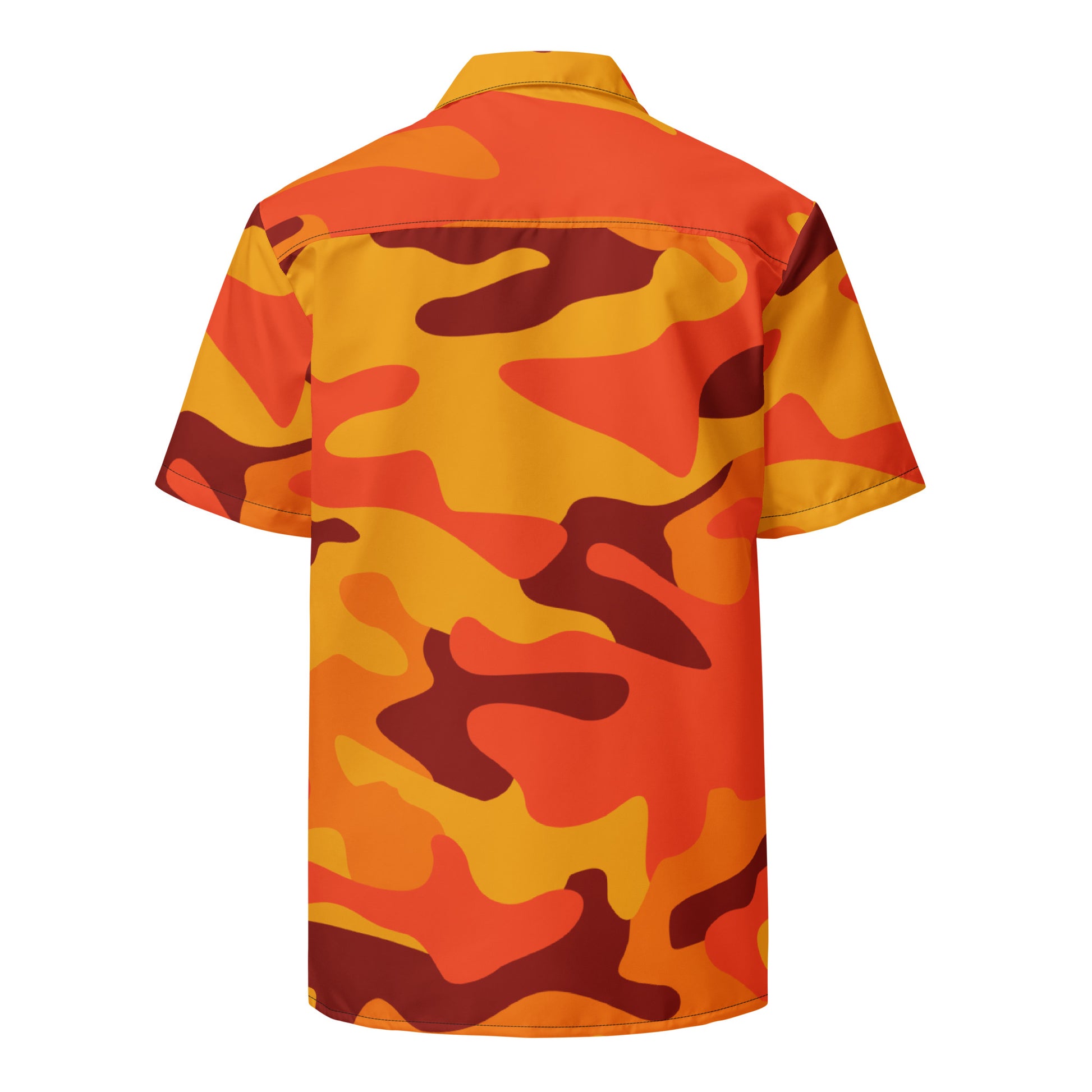 Camo Button Up Shirt | Orange & Red Camouflage