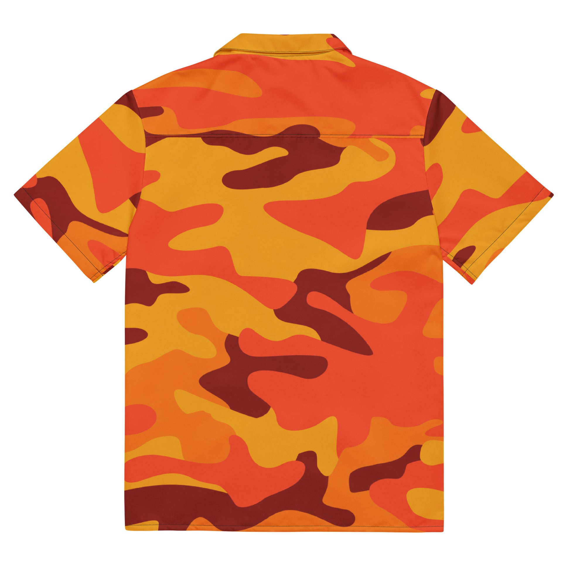 Camo Button Up Shirt | Orange & Red Camouflage