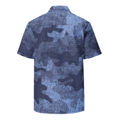 Camo Button Up Shirt | Denim Blue Camouflage