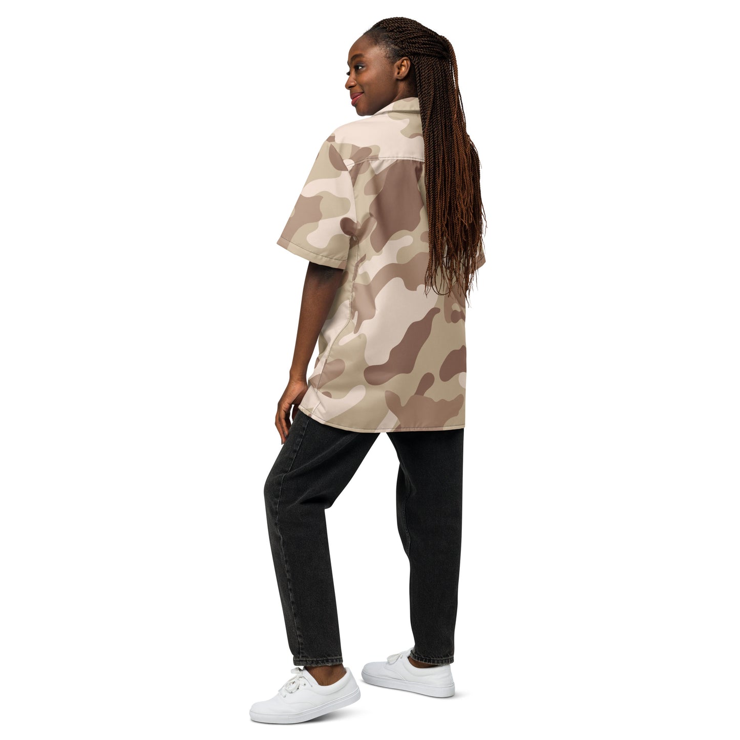 Camo Button Up Shirt | Desert Brown Camouflage