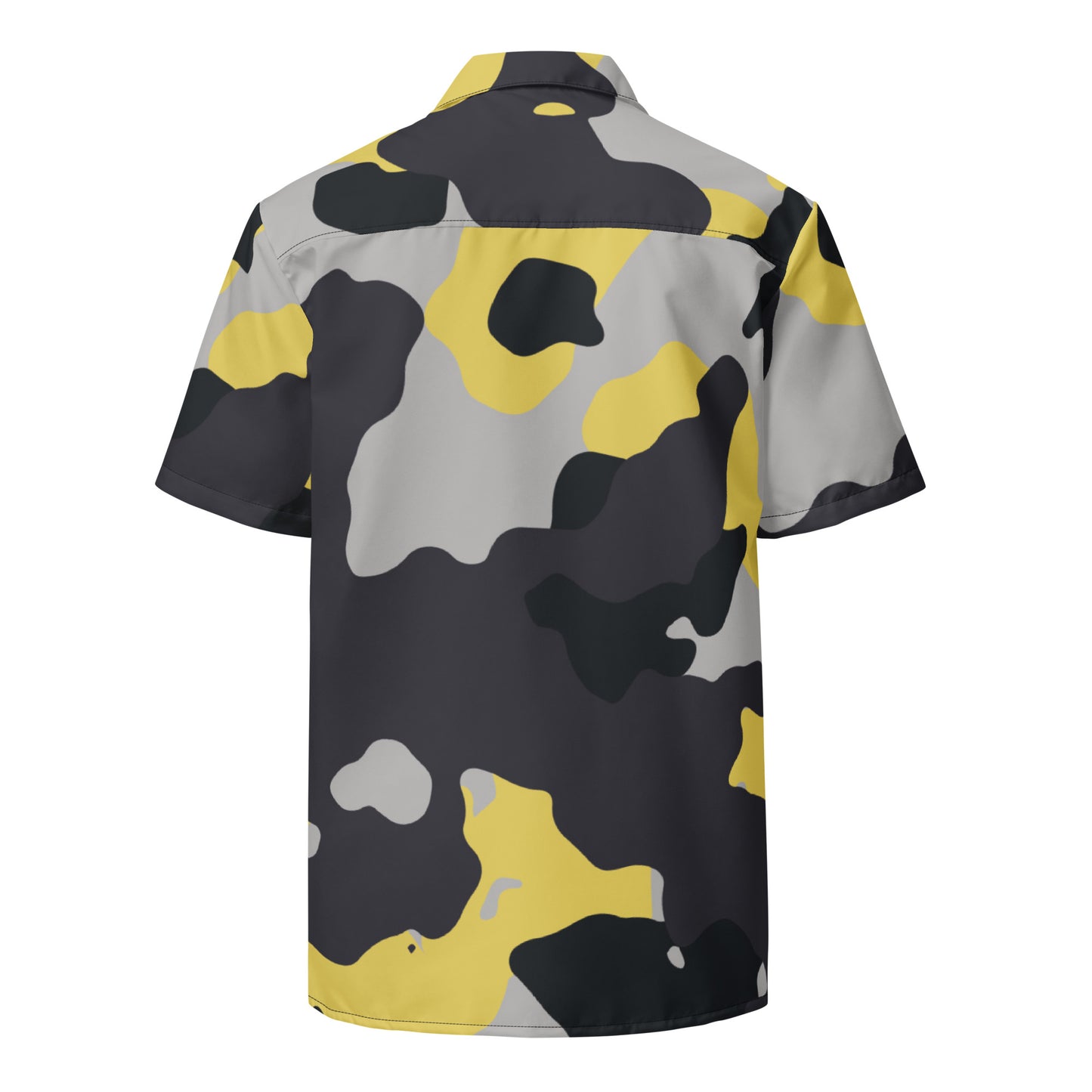 Camo Button Up Shirt | Yellow, Black & Silver Camouflage