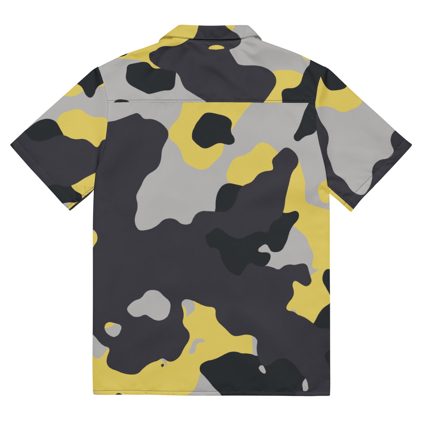 Camo Button Up Shirt | Yellow, Black & Silver Camouflage