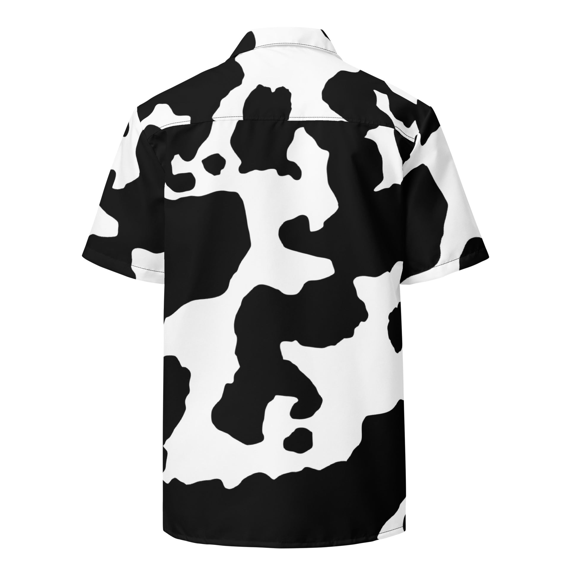 Camo Button Up Shirt | Black & White Cow Print