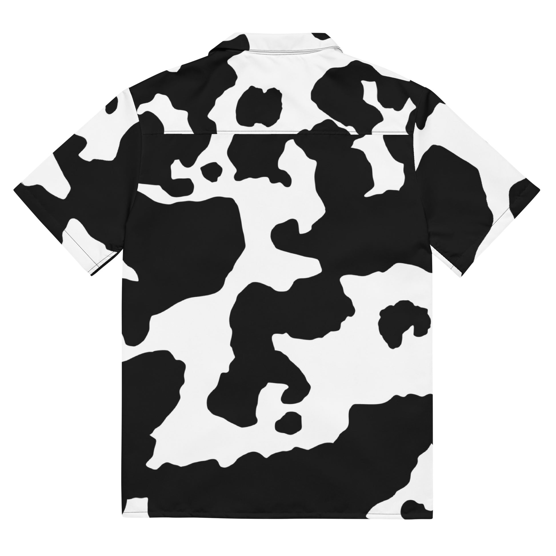 Camo Button Up Shirt | Black & White Cow Print