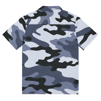 Camo Button Up Shirt | Light Blue Camouflage