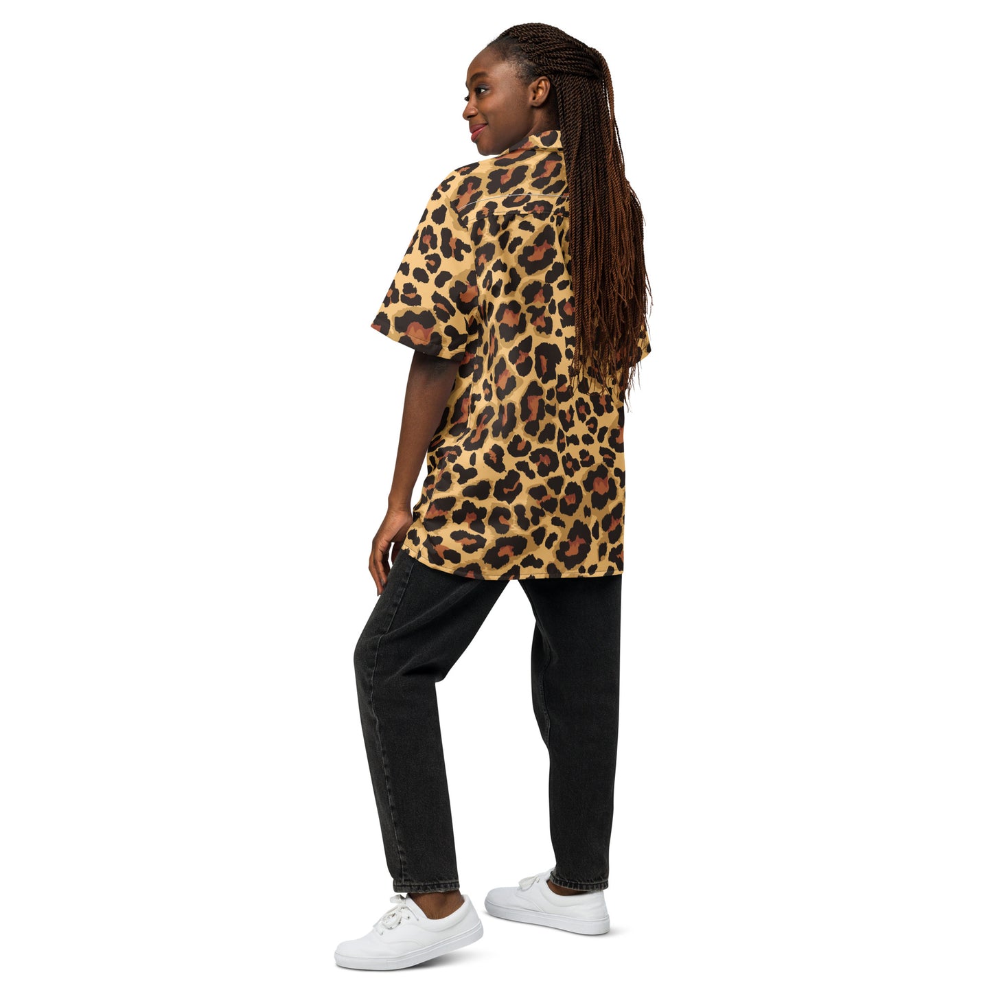 Leopard Button Up Shirt | OVERSIZED FIT | Brown & Black