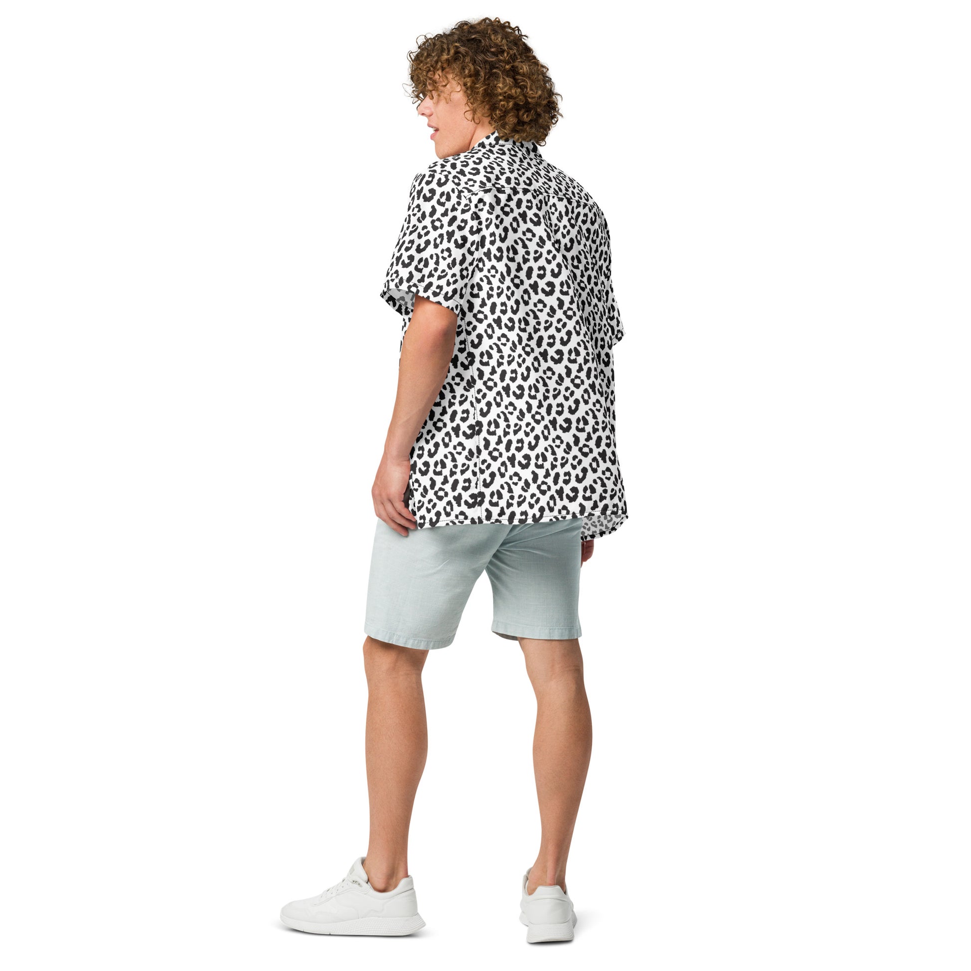 Leopard Button Up Shirt | OVERSIZED FIT | Black on White