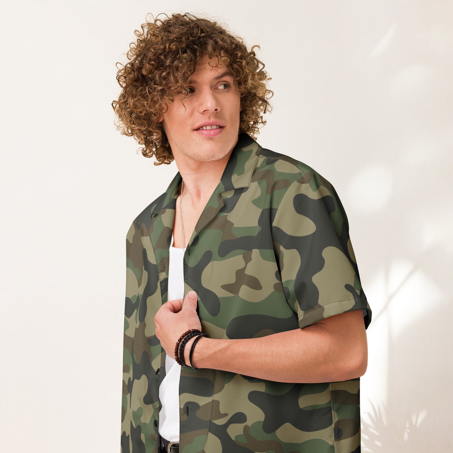 Camo Button Up Shirt | Military Brown