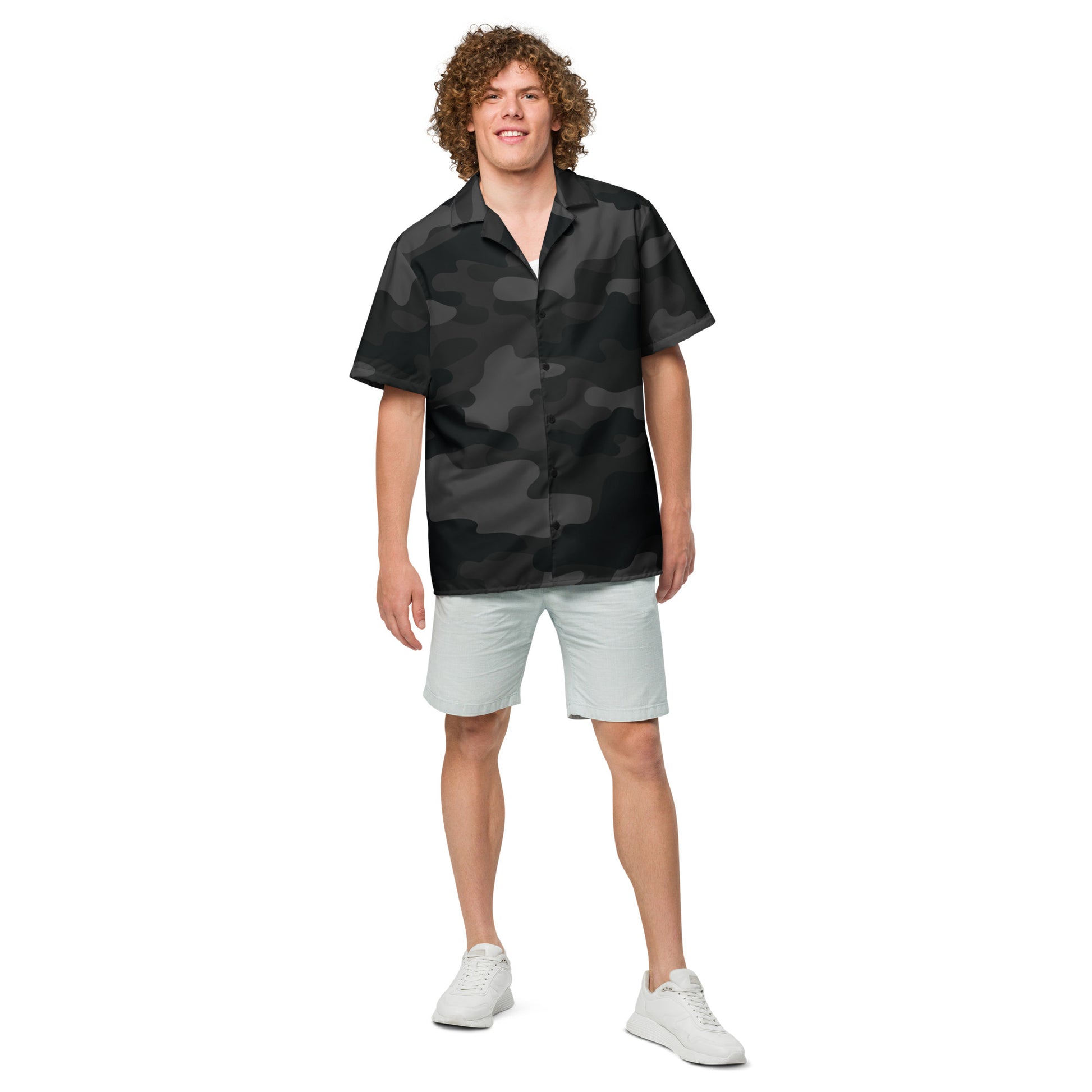 Camo Button Up Shirt | Black Camouflage