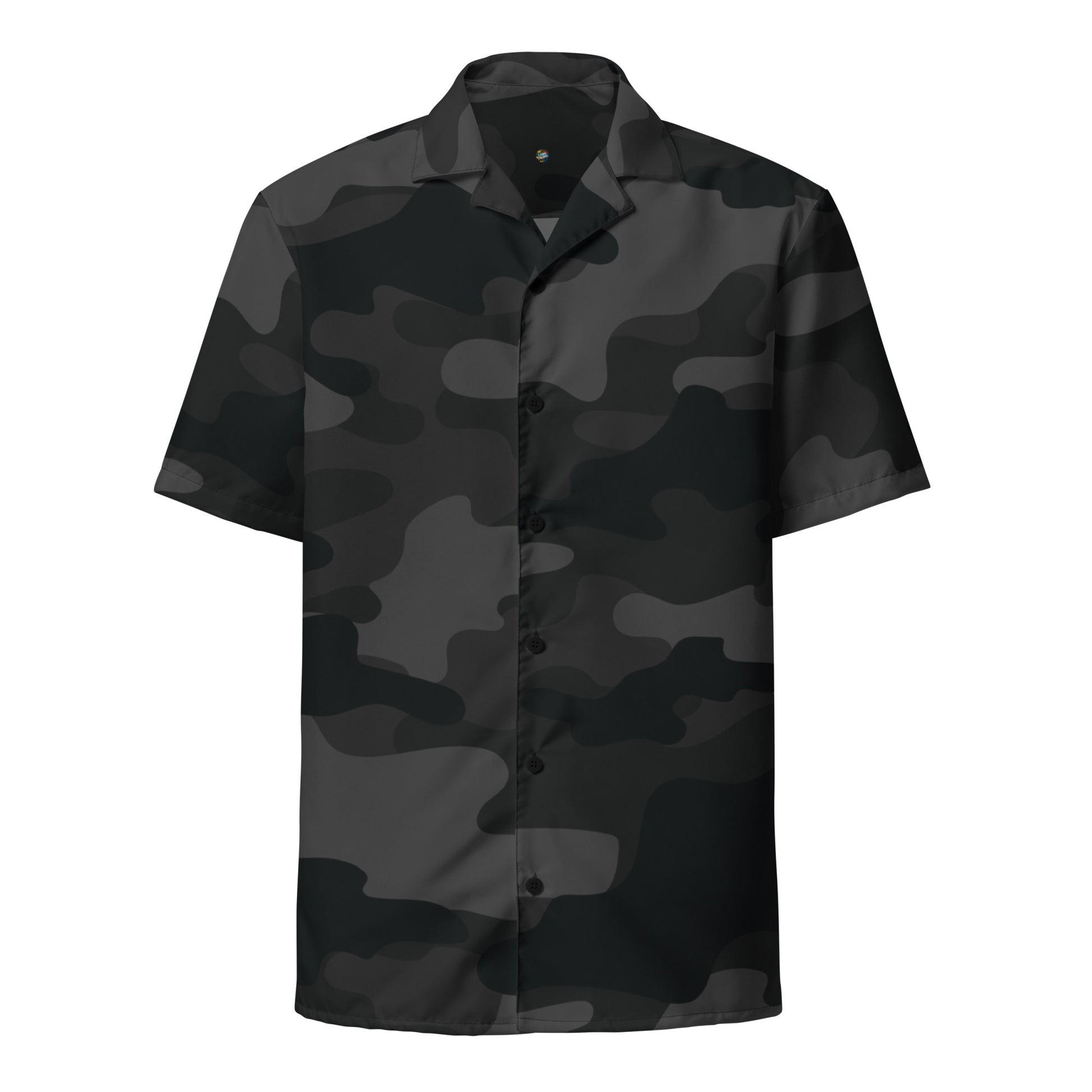 Camo Button Up Shirt | Black Camouflage